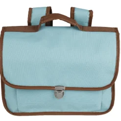 Online Gifi Cartable maternelle bleu ciel avec liseré marron