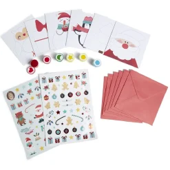 Gifi Carte de Noël x6 à confectionner avec tampons et stickers