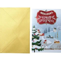 Carte de voeux imprimée Village de Noël*Gifi Outlet