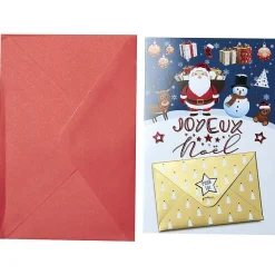 Carte de voeux Père Noël avec porte billet*Gifi Discount