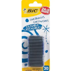 Gifi 30 CARTOUCHES ENCRE BLEUE BIC EFFACABLES