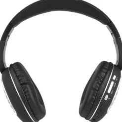 Casque vintage Bluetooth noir argent*Gifi