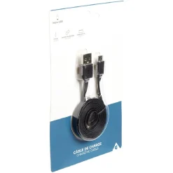 Câble de charge micro USB plat 1 m blanc ou noir*Gifi New
