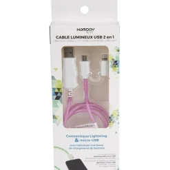 Câble de charge USB 2en1 lumineux 1M*Gifi Outlet