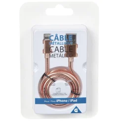 Câble Lightining métal Rose charge rapide pour iPhone et iPad*Gifi Discount