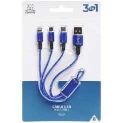 Câble USB 3 en 1 porte clés*Gifi Sale
