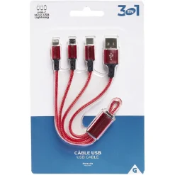 Câble USB 3 en 1 porte clés*Gifi Sale