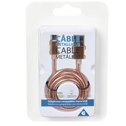 Câble USB vers micro USB métal Rose charge rapide*Gifi Sale