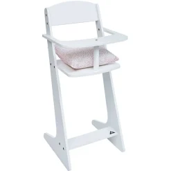 Gifi Jeux D'Imagination Et D'Imitation<Chaise haute pour poupon en bois avec coussin