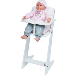 Gifi Jeux D'Imagination Et D'Imitation<Chaise haute pour poupon en bois avec coussin