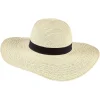 Hot Gifi Chapeau capeline beige et son ruban noir