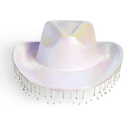 Clearance Gifi Chapeau de cowboy à franges rose ou blanc