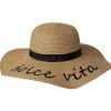 Outlet Gifi Chapeau de paille capeline Dolce Vita ruban noir 58cm