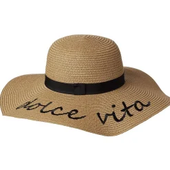 Outlet Gifi Chapeau de paille capeline Dolce Vita ruban noir 58cm