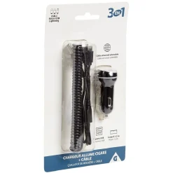 Gifi Chargeur allume cigare 3 en 1