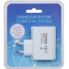 Chargeur secteur rapide 3 ports USB*Gifi Outlet