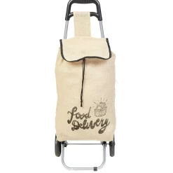Discount Gifi Chariot de courses avec sac en toile de jute