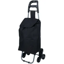 Online Gifi Chariot de courses, 2 roues triples, polyester noir - L.40xl.33xH.92
