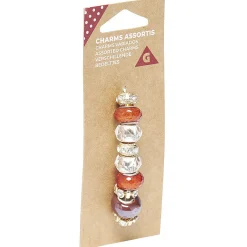 Gifi Charm assortis x9 doré et orange et transparent