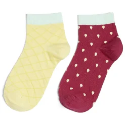 Hot Gifi Chaussettes basses dépareillées motif rouge/jaune - T36/40