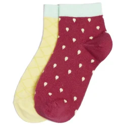 Hot Gifi Chaussettes basses dépareillées motif rouge/jaune - T36/40