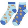Hot Gifi Chaussettes basses dépareillées motif burger/hot dog - T41/45