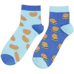 Hot Gifi Chaussettes basses dépareillées motif burger/hot dog - T41/45