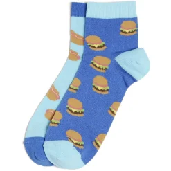 Hot Gifi Chaussettes basses dépareillées motif burger/hot dog - T41/45