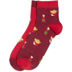 New Gifi Chaussettes basses dépareillées motif pizza/frites - T41/45