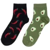 Best Gifi Chaussettes basses dépareillées motif piment/avocat - T41/45