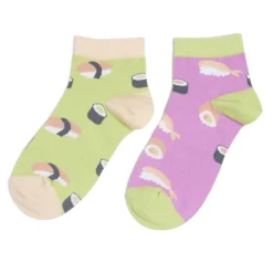 Best Gifi Chaussettes basses dépareillées motif sushi violet/vert - T36/40