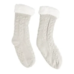 Discount Gifi Chaussettes d'intérieur doublées peluche gris TU