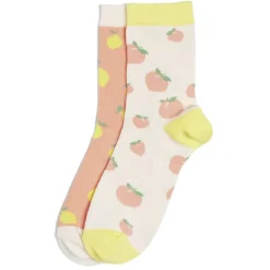 Best Gifi Chaussettes dépareillées basses motif citron/pêche - T36/40