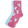Gifi Chaussettes dépareillées basses motif cocktail rose/bleu - T36/40
