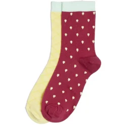 Hot Gifi Chaussettes dépareillées motif rouge/jaune - T36/40