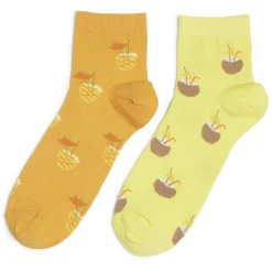 Clearance Gifi Chaussettes dépareillées motif ananas/noix de coco - T41/45