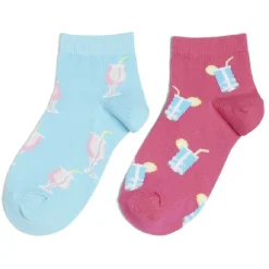 New Gifi Chaussettes dépareillées motif cocktail rose/bleu - T36/40