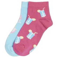 New Gifi Chaussettes dépareillées motif cocktail rose/bleu - T36/40