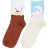 New Gifi Chaussettes dépareillées motif glace marron/bleu - T36/40
