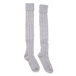 Online Gifi Chaussettes hautes style tricot femme grises ou blanches