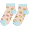 Hot Gifi Chaussettes originales basses motif smiley rose/bleu - T36/40