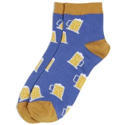 New Gifi Chaussettes originales basses motif bière bleu/jaune - T41/45