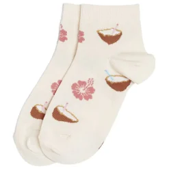 Online Gifi Chaussettes originales basses motif noix de coco et fleur - T36/40