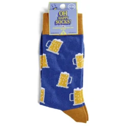 Best Gifi Chaussettes originales motif bière bleu/jaune - T41/45