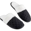 Sale Gifi Chaussons adulte fourrés noir et blanc
