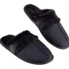 Outlet Gifi Chaussons adulte fourrés noir