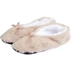 Gifi Chaussons ballerines beige avec noeud femme