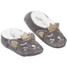 Hot Gifi Chaussons ballerines enfant animal gris doré T27/35