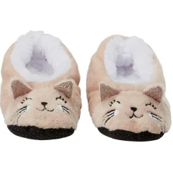 Sale Gifi Chaussons ballerines enfant chat marron