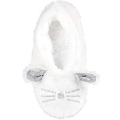 Hot Gifi Chaussons ballerines Femme motif lapin blanc et gris - T36 à 41